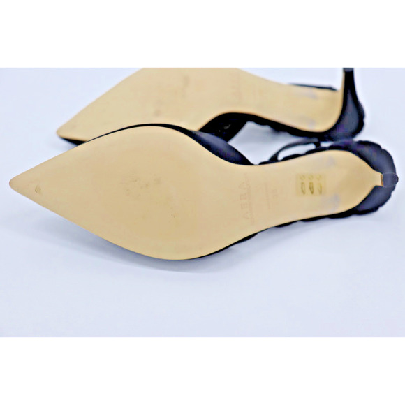 Aera Gabriella Slingback Pumps Women US 8 EU 38 Black Vegan Point Toe Heel $575 - Picture 8 of 10